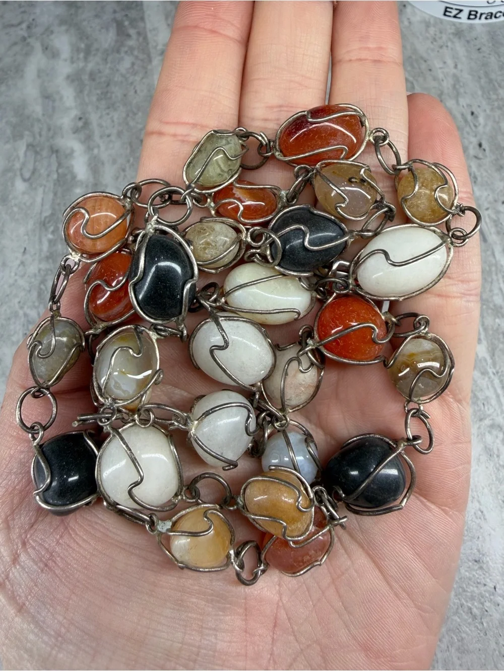 Stone Necklace Wire Wrapped Stones Gemstone Jewelry Natural